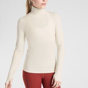 Athleta foresthill ascent turtleneck creme 1X NWT